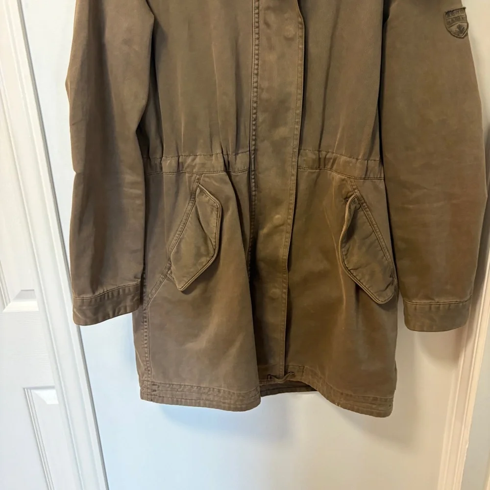Roots Canada Green Cotton Cargo Utility Field Jacket, Zip + Snap, Pockets Medium - Picture 4 of 16